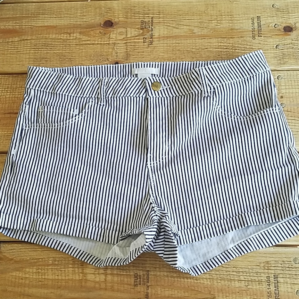 Striped High-Waisted Shorts